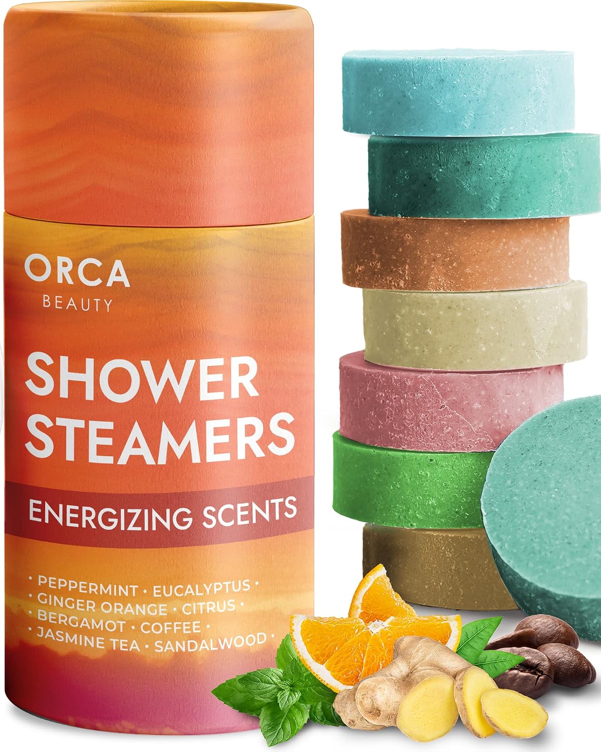 Shower Steamers Aromatherapy - Relaxation Gifts for Women, Shower Bombs, Unique Spa Gifts Shower Tablets, Stocking Stuffers for Women & Men (Energizing Scent 8PC)