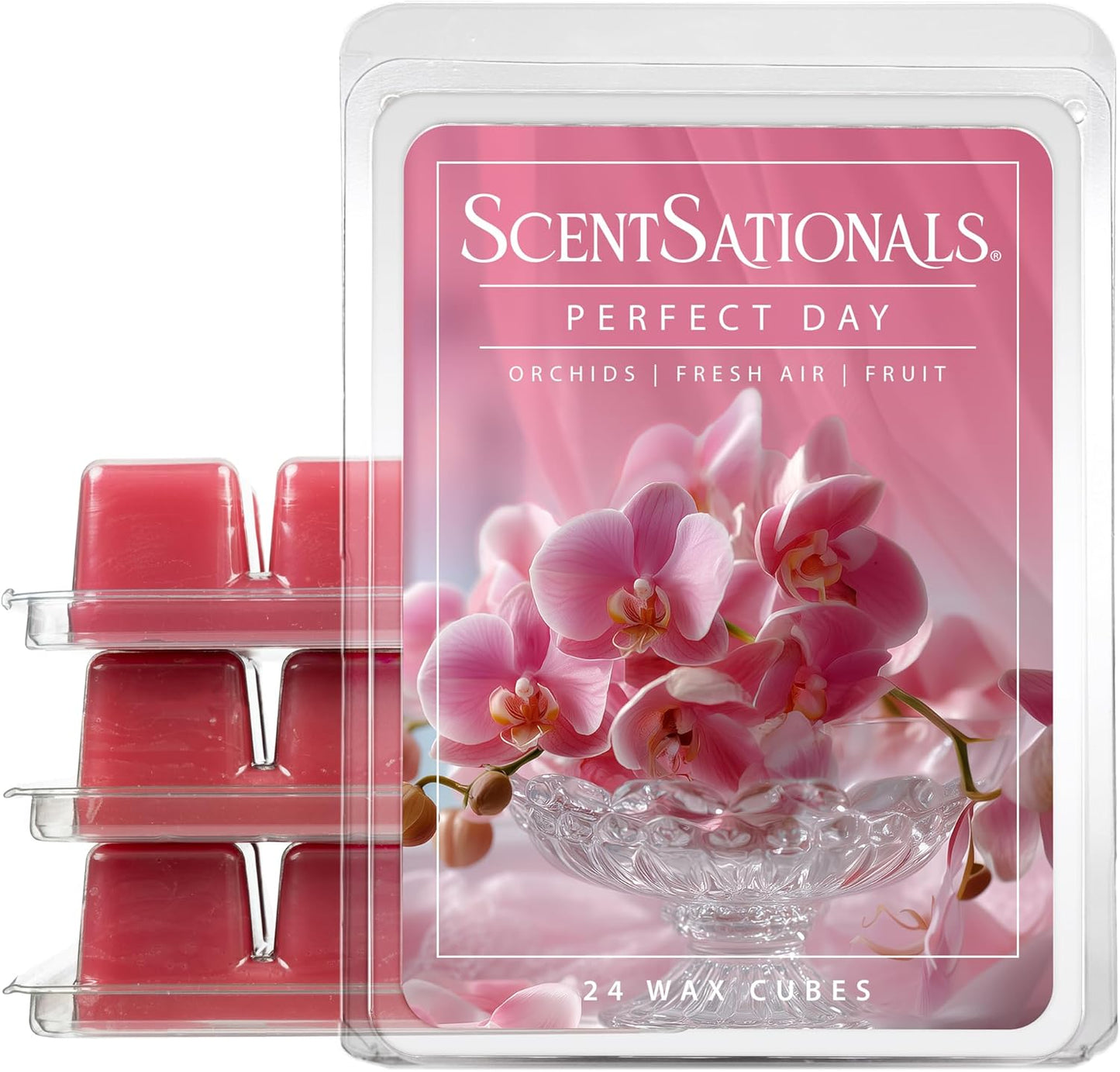 Scentsationals Perfect Day Scented Wax Melts - Orchids, Fresh Air, & Fruit, 10oz (24 Cubes)