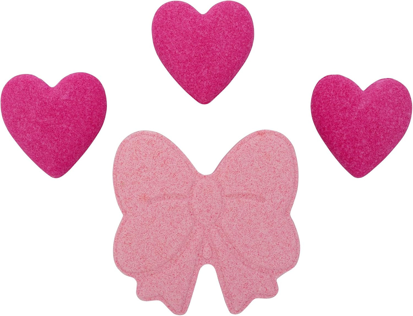 Juicy Couture Kids Scented Bath Bomb 4 Pack Set, Bow and Heart Shapes with Sweet Cherry and Cotton Candy Scent
