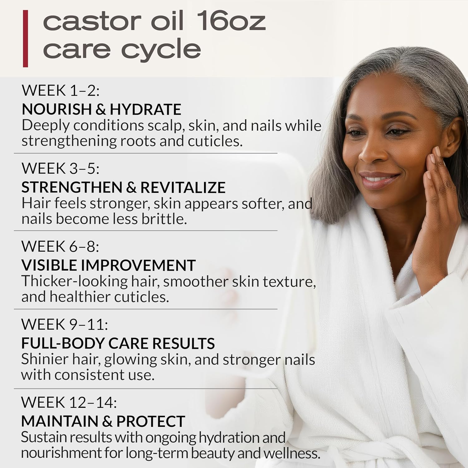 Ella & Eden USDA Organic Castor Oil – 100% Pure Cold Pressed Hexane-Free - Glass Bottle - For Hair Growth, Face, Eyelash, Skin, Stomach - Unrefined 16 Fl Oz