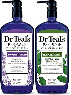 Dr Teal's Body Wash with Pure Epsom Salt, Lavender & Eucalyptus, 24 fl oz (Pack of 2)