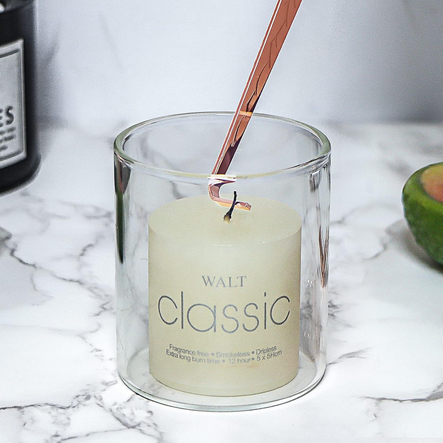 4 in 1 Candle Accessory Set - Wick Cutter, Snuffer, Dipper & Electric Lighter - Gifts for Candle Lovers (Champagne)