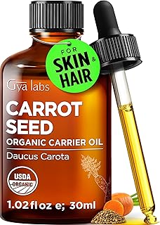 Gya Labs USDA Organic Carrot Seed Oil - 1 Fl Oz - Carrier Oil for Hair, Skin, Face, Scalp & Body Massage