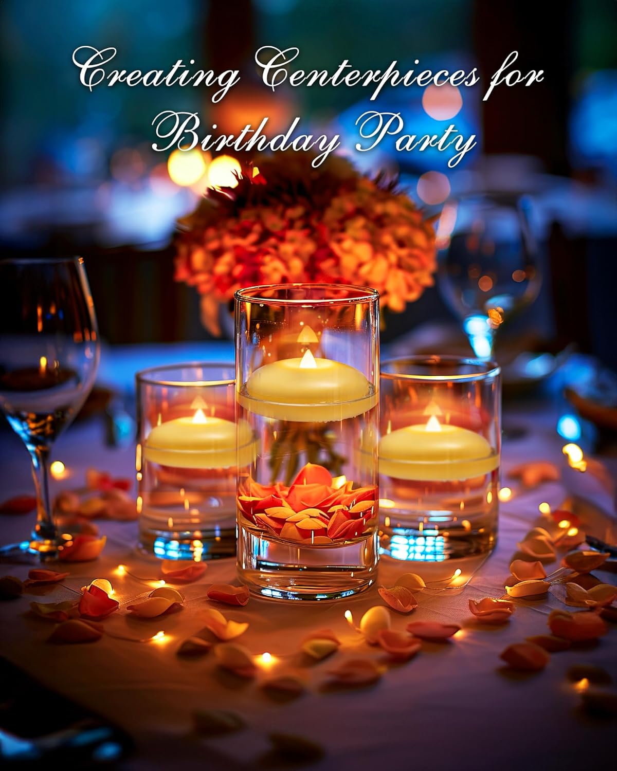 Homemory 12 Pack 3” Flameless Led Floating Candles, 200 Hour Battery Operated Flickering Waterproof Tealights for Cylinder Vases, Centerpieces at Wedding, Party, Pool, Holiday (Ivory Base)