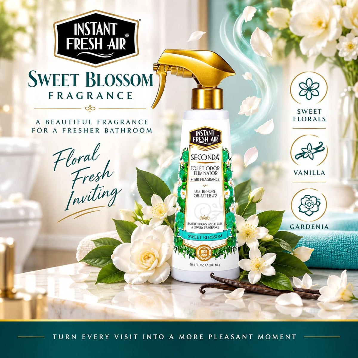 Seconda' Bathroom Air Freshener &amp; Toilet Spray - Blossom