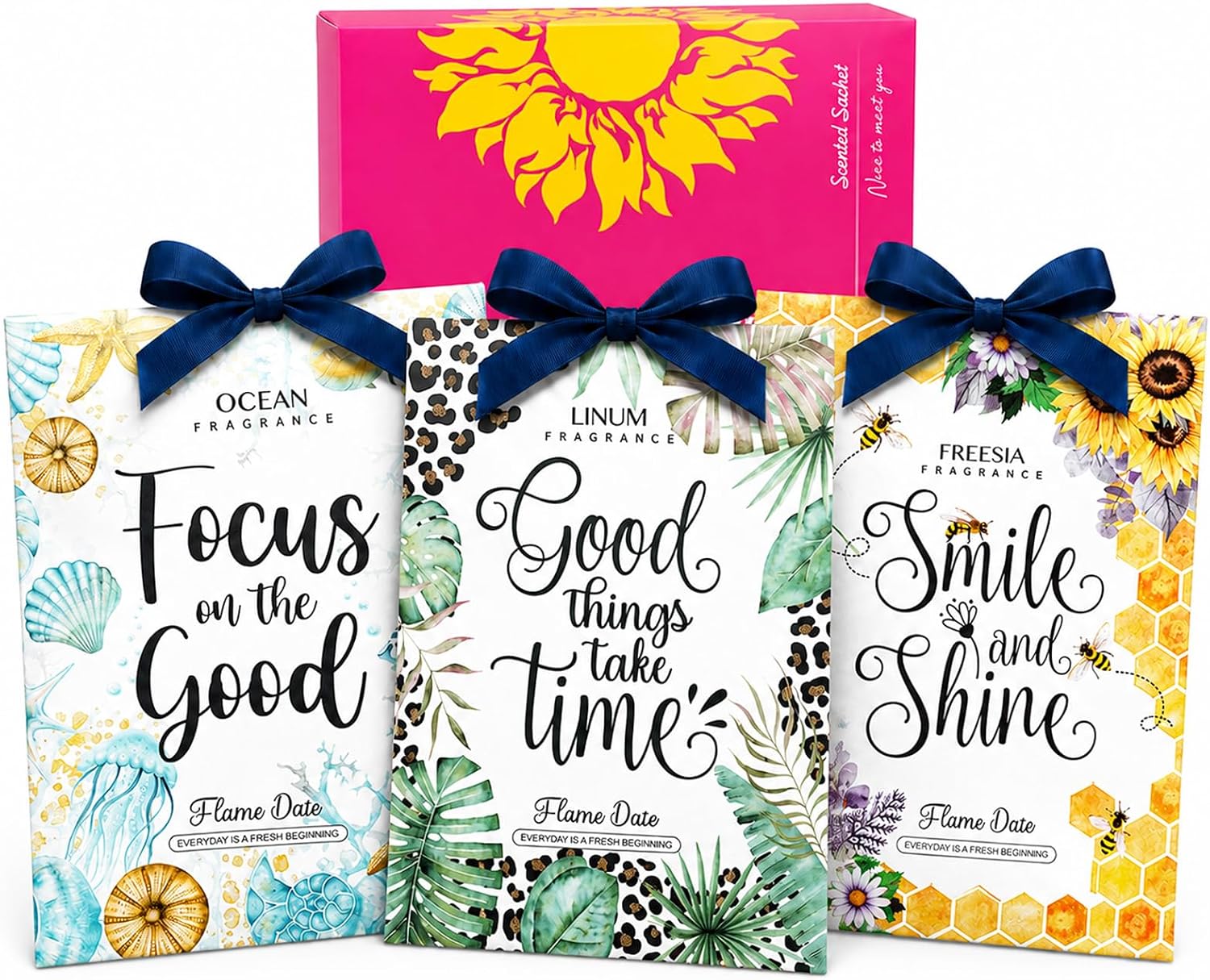 6 Pack Inspirational Scented Sachets | Motivational Birthday Gift Ideas for Her Women Friend Bestie Sister Coworker Teacher | Self Care Positive Presents for Confidence & Daily Encouragement(3 Scents)