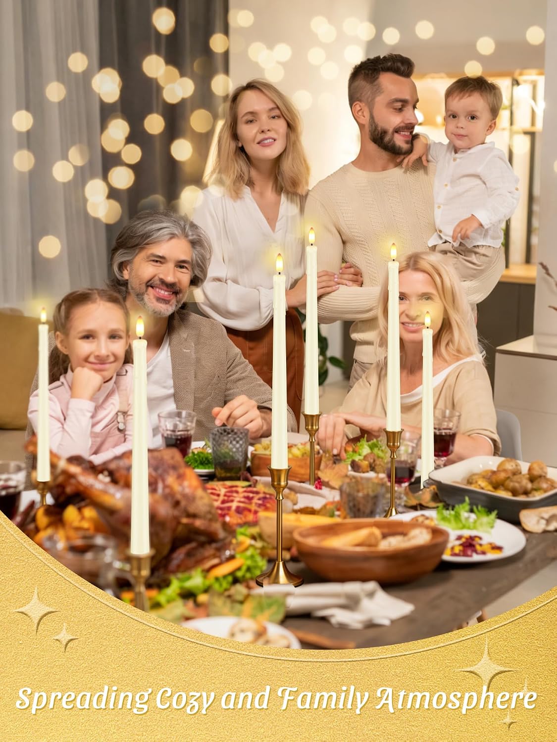 12 Pcs Flameless Taper Candles with Remote Timer, 11" Long Battery Operated Taper Candles, Flickering 3D Flame, Plastic Fake LED Candlesticks for Home Wedding Party Halloween, Ivory