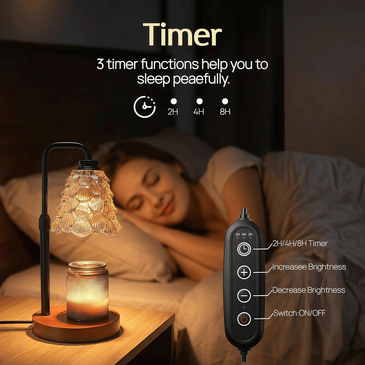 JZHOME Candle Warmer Lamp with Timer Dimmable, Height Adjustable Candle Lamp Warmer for Women Birthday Gifts, House New Home Decor