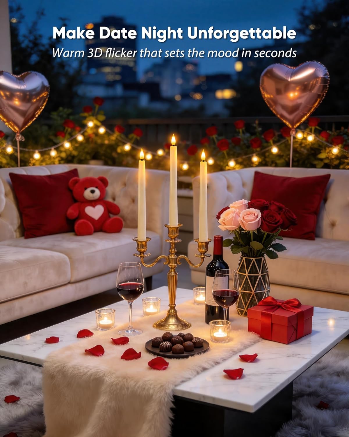 Homemory 24 Pcs Waxy Flameless Taper Candles with Remote, Led Flameless Candlesticks Classic Tall Candle, Flickering Battery Operated Taper Candles for Bedroom, Dining Room, Ivory, 9.6 inches