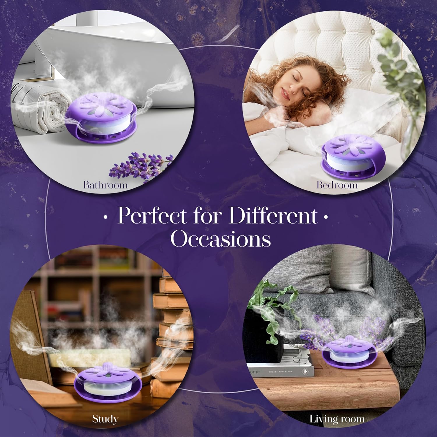 SHARLOVY Purple Shower Steamers Tray, Big Suction Cup Shower Steamer Tablet Holder Dish for Long Lasting Use, Flake Bath Bombs Container, Adornment Household Supply Car Decoration Yoga Decor