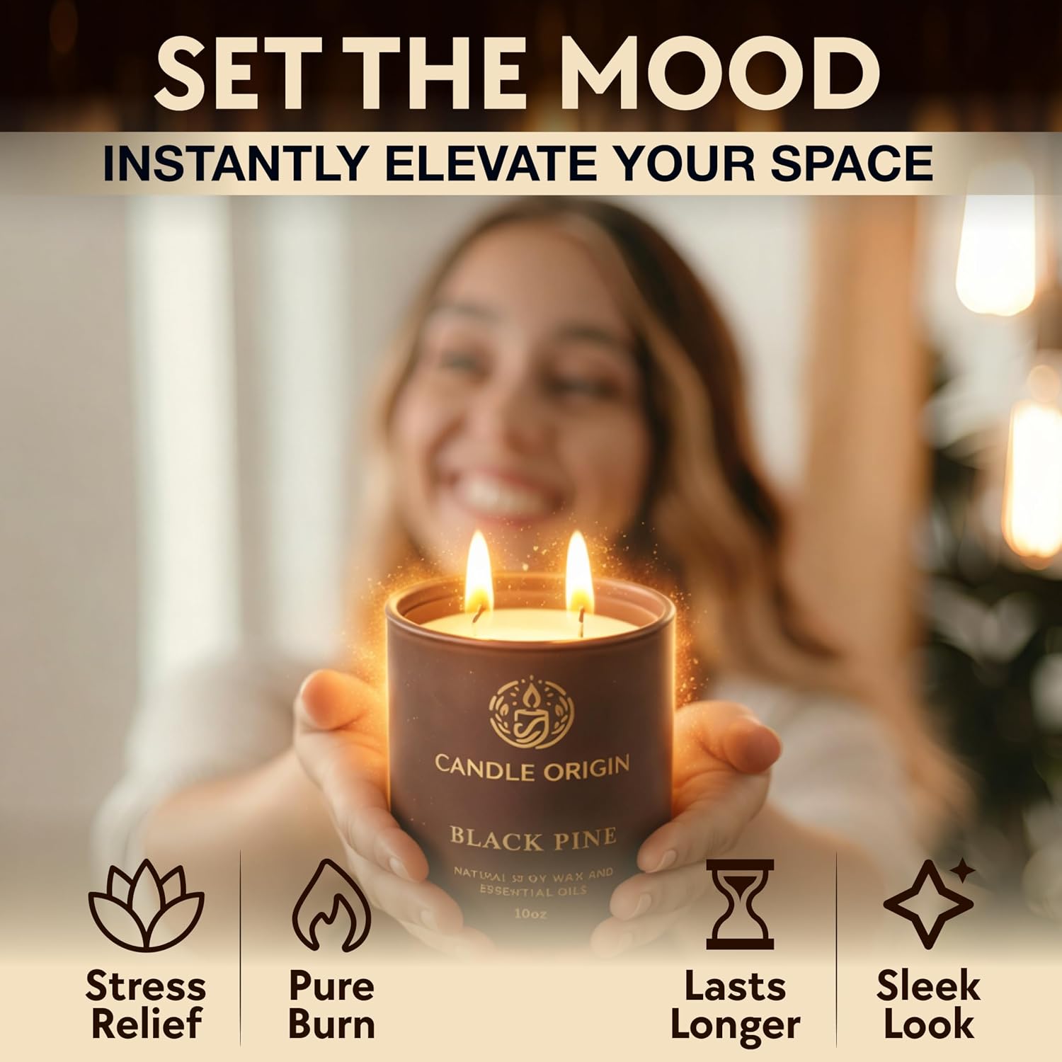 Candles for Men - 3×10 oz Scented Candles Premium Gift Set for Men - Natural Soy Wax - Clean Burning Aromatherapy for Him - Masculine Decor for Home, Apartment, Office, Man Cave