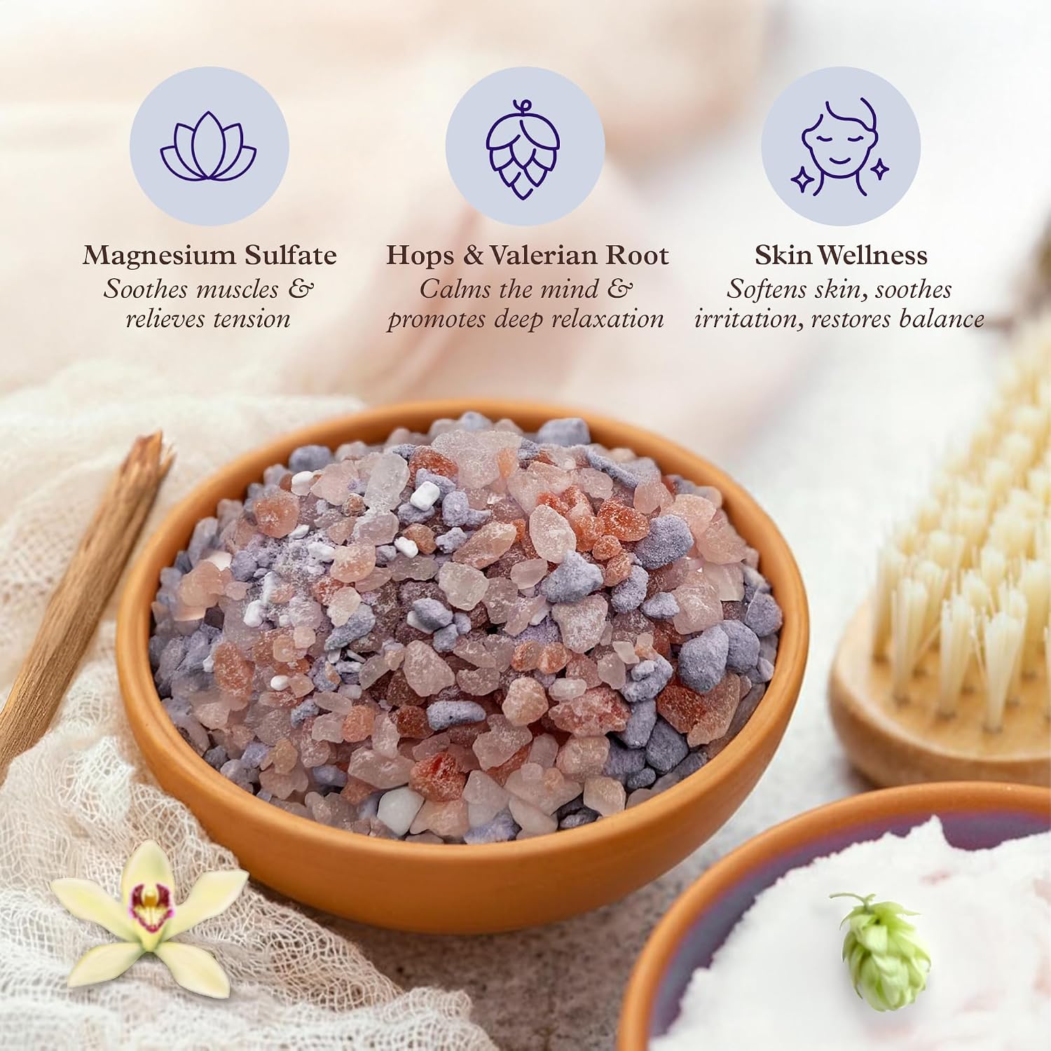 PURPLE CANYON SolSalts Twilight Deep Sleep Bath Salts 10oz | Magnesium-Infused Sandalwood & Vanilla Aromatherapy with Clay Crumbles