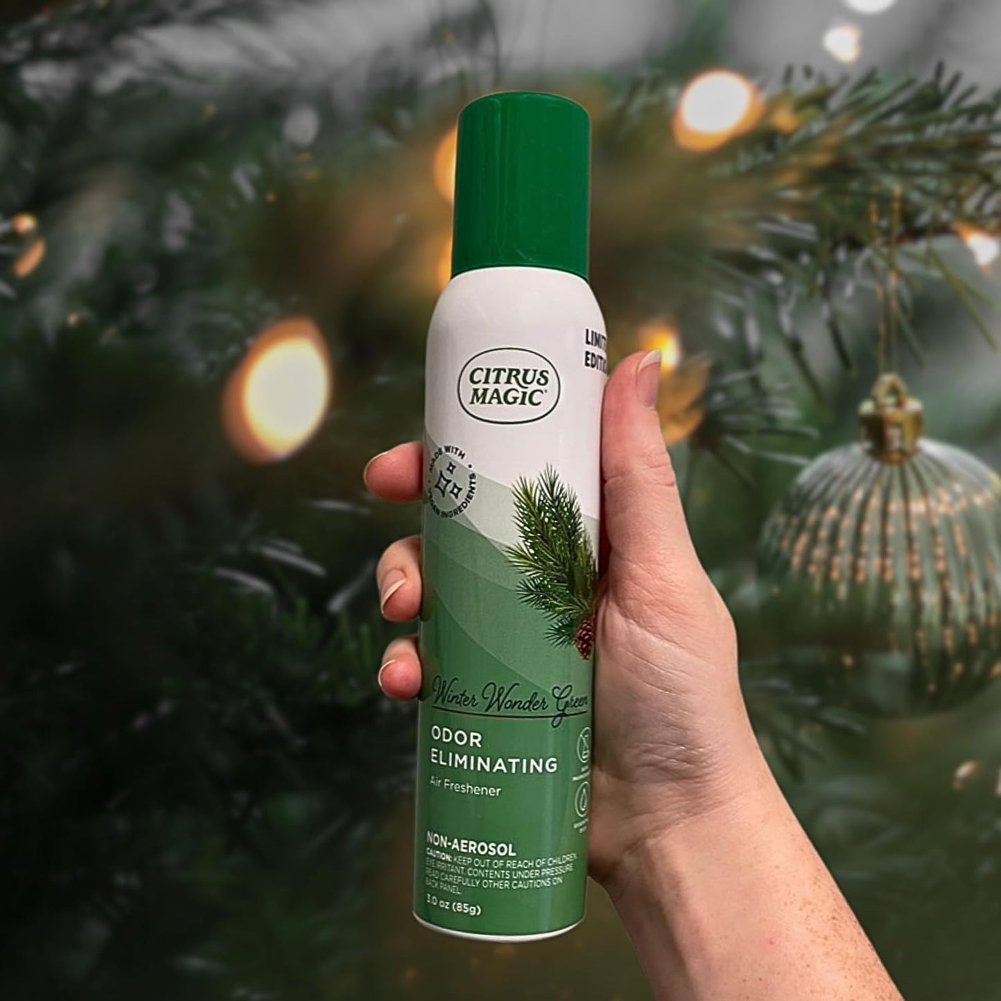 Citrus Magic Holiday Odor Eliminating Air Freshener Spray, Winter Wonder Green, 3-Ounce, Pack of 3