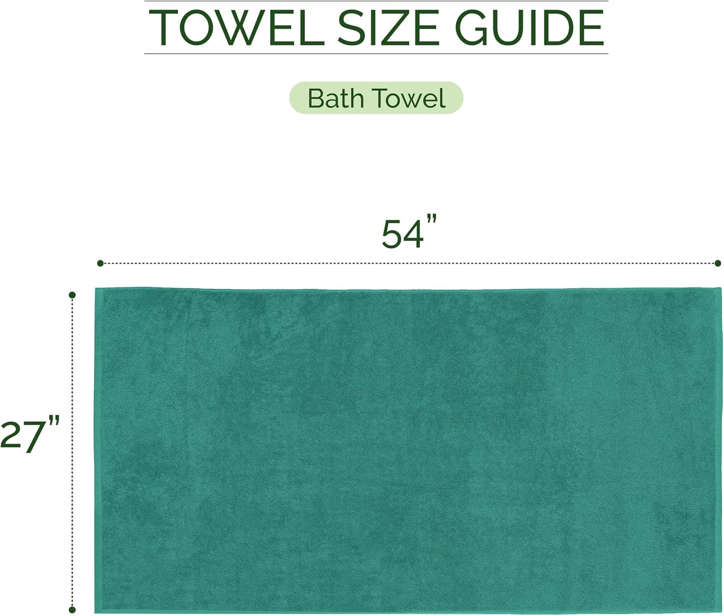 Elegant Comfort 100% Turkish Cotton 4 Lines Viscose Stripe Luxury 2 Pack Bath Towel Set 27 x 54 Inch - Super Soft and Highly Absorbent Premium Hotel Spa Quality Towels for Bathroom Use, Turquoise