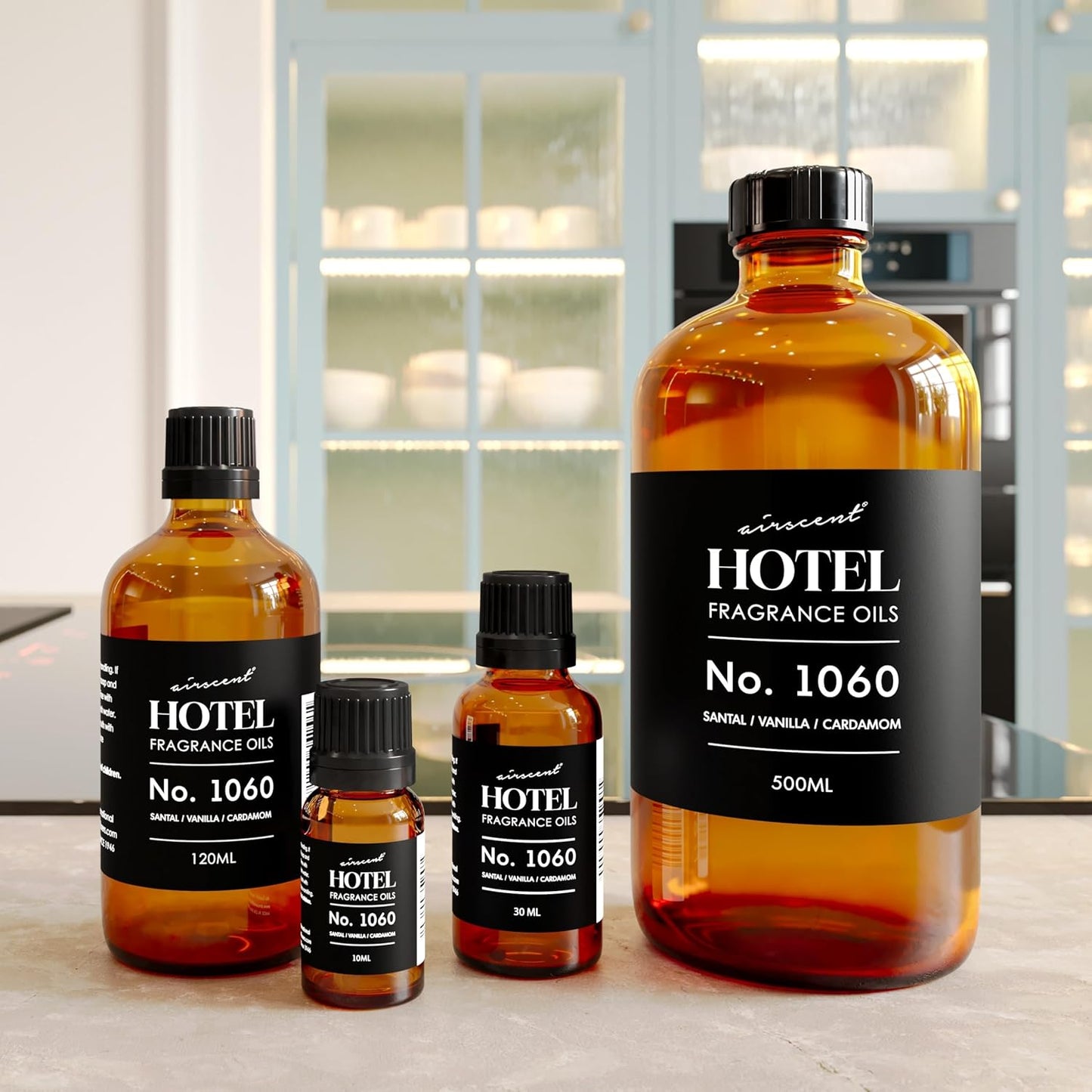 AirScent No.1060 Diffuser Oil - Santal, Vanilla, Cardamom - Fragrance Oil for Ultrasonic and Waterless Diffusers and Crafting - 10 mL, 0.34 fl oz Glass Dropper Bottle