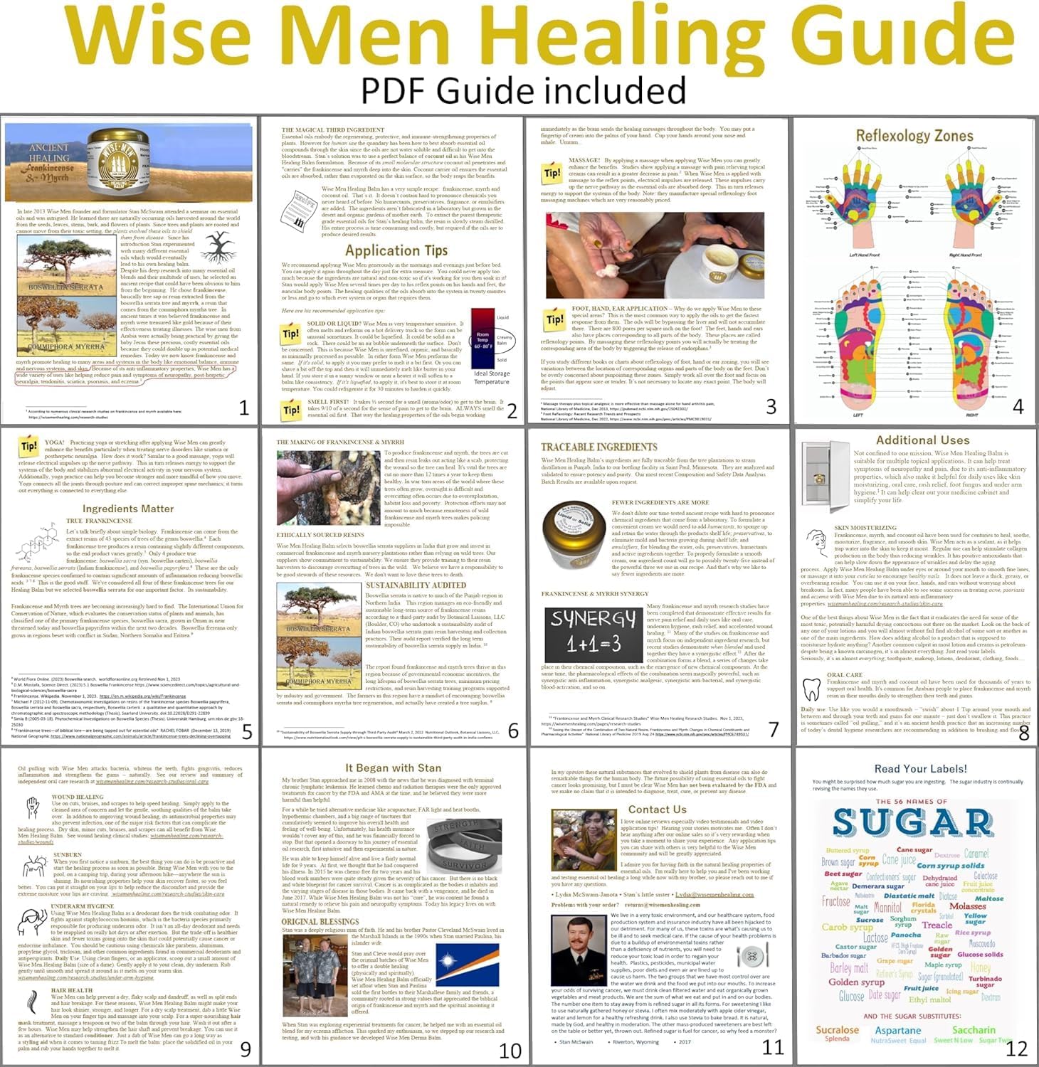 Wise Men Healing Balm with Myrrh and Frankincense Essential Oils for Soothing Nerve Relief Massage