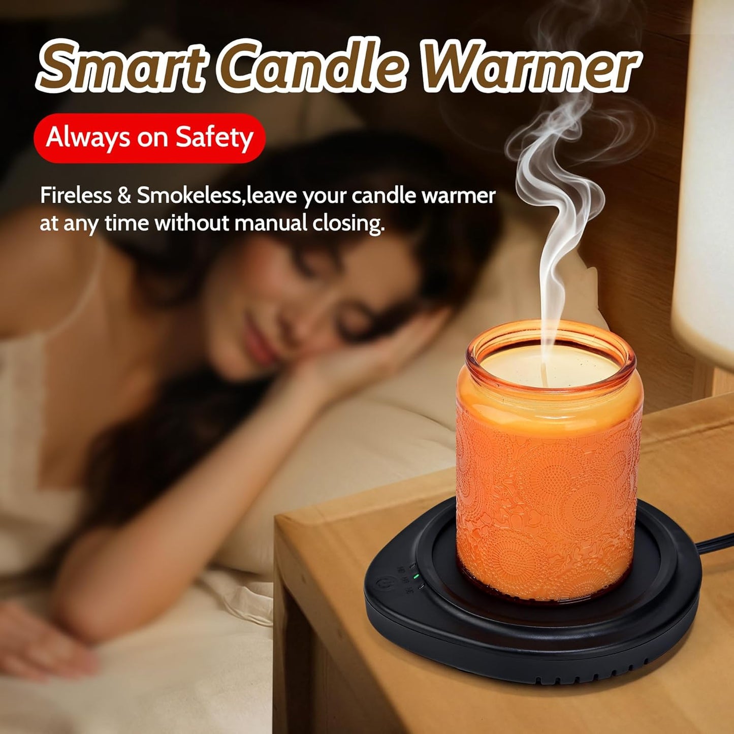 Candle Warmer with Timer, Coffee Mug Warmers for Large Jar,Safely Releases Scents Without a Flame, Melt The Candle Quickly, Enjoy Your Warm Coffee Tea. Gifts for Festival Birthday Women Men Mom Dad