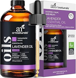 artnaturals 100% Pure Lavender Essential Oil - (4.0 Fl Oz / 118ml) - Premium Undiluted Therapeutic Grade Natural from Bulgaria - Aromatherapy for Diffuser, Skin and Hair Growth
