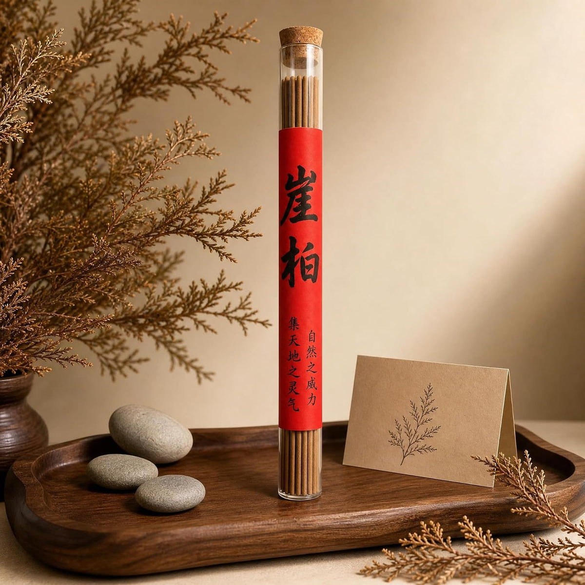 15 Sticks Rare Cliff Cypress Incense – Natural Hinoki-Style, Low Smoke, Woody Aromatherapy for Meditation, Yoga &amp; Home Spa