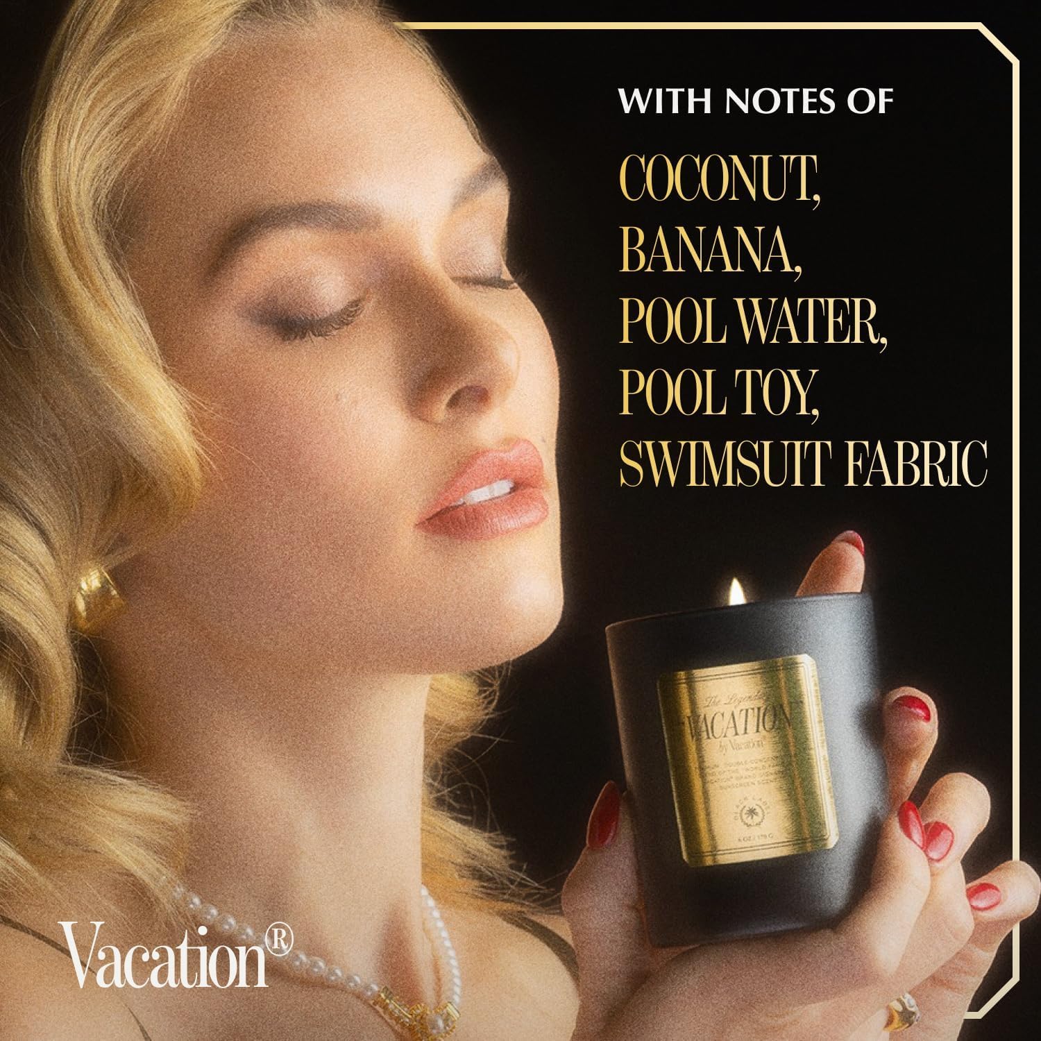 Vacation Coconut Vanilla Scented Soy Candle, 6 Ounces - Home Fragrance Candle, 50-Hour Burn, Gift for Women