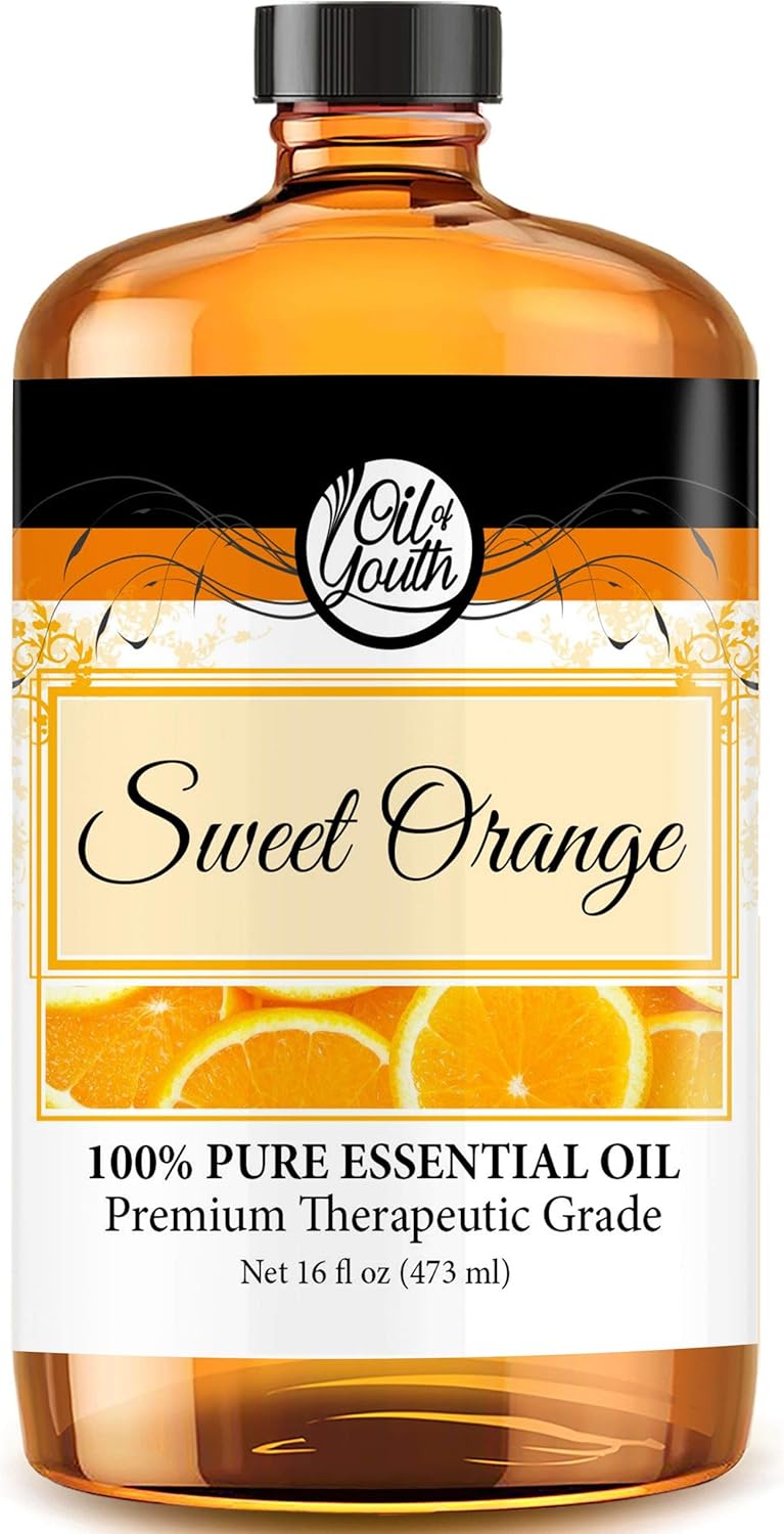 Oil of Youth - Orange Essential Oil (16oz Bulk) Pure Essential Oil for Calming, Relaxing, Aromatherapy, Diffuser