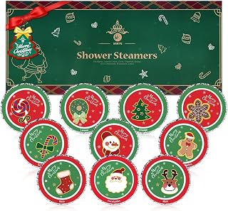 10 Pcs Shower Steamers Aromatherapy, Christmas SPA Gifts Birthday Gifts White Elephant Shower Bombs with Essential Oils Relaxation Home SPA, Self Care Christmas Stocking Stuffers for Women Men