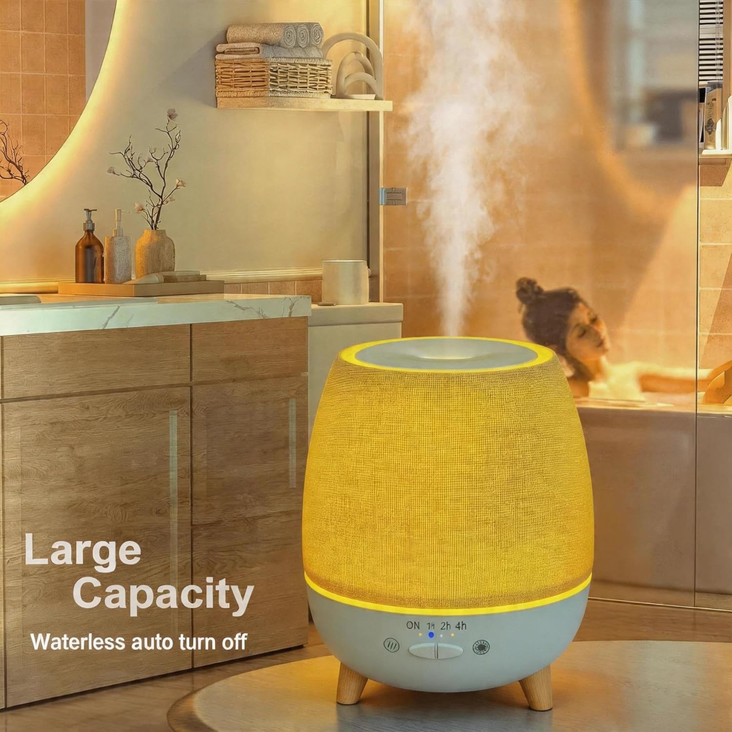 Essential Oil Diffuser 200ml with Fabric Cover and Night Lamp | Ultrasonic Aroma Diffuser | Humidifier w Lights | Room Decor | Small Humidifier for Bedroom,Quiet Diffuser for Hotel spa