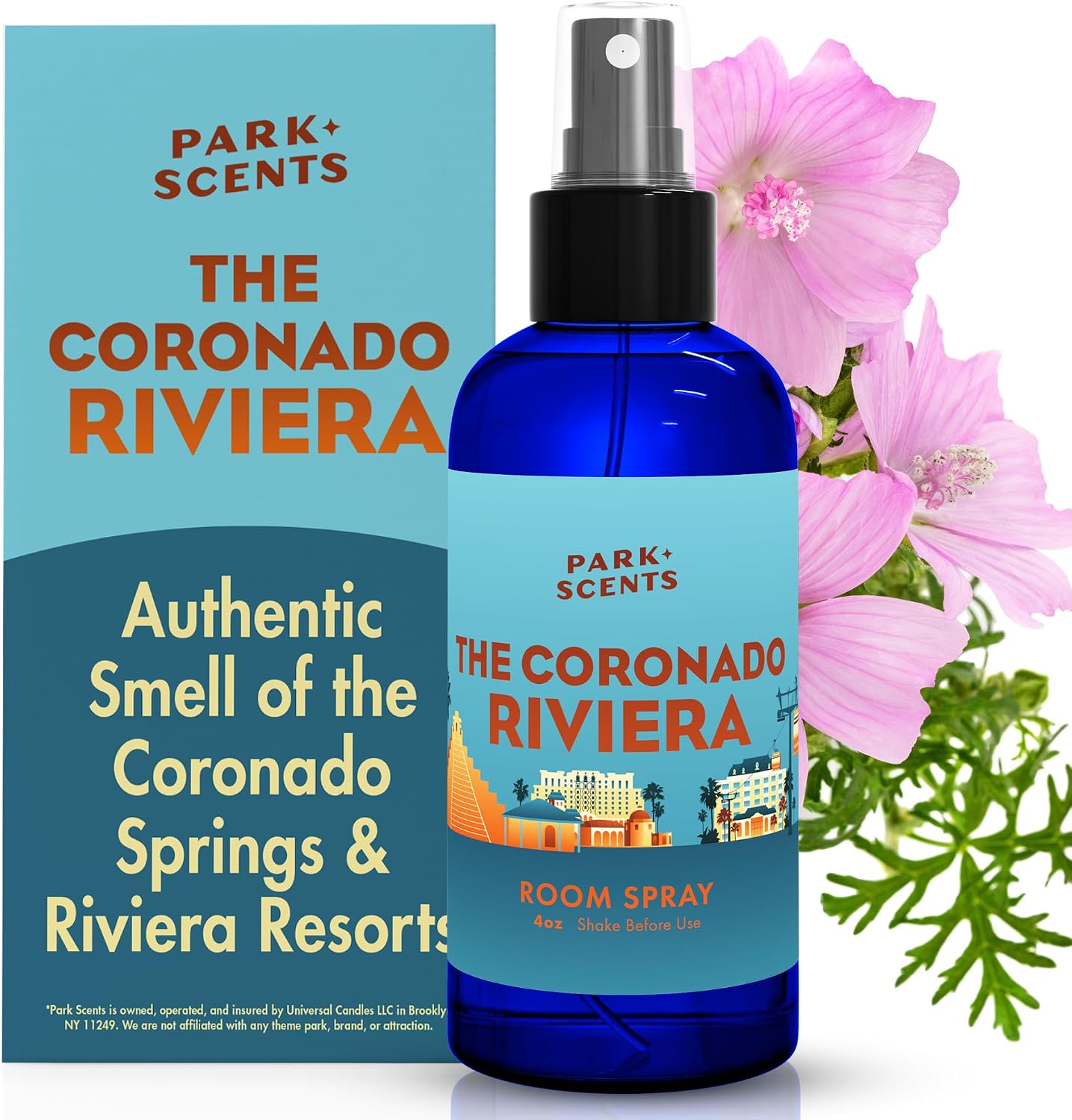 Park Scents The Coronado Riviera Theme Park Inspired Hotel Fragrance Room Spray – Hibiscus, Musk & Teakwood – Luxury Air Freshener Spray – Birthday Gifts for Women, Sister, Hostess, Best Friend (4oz)