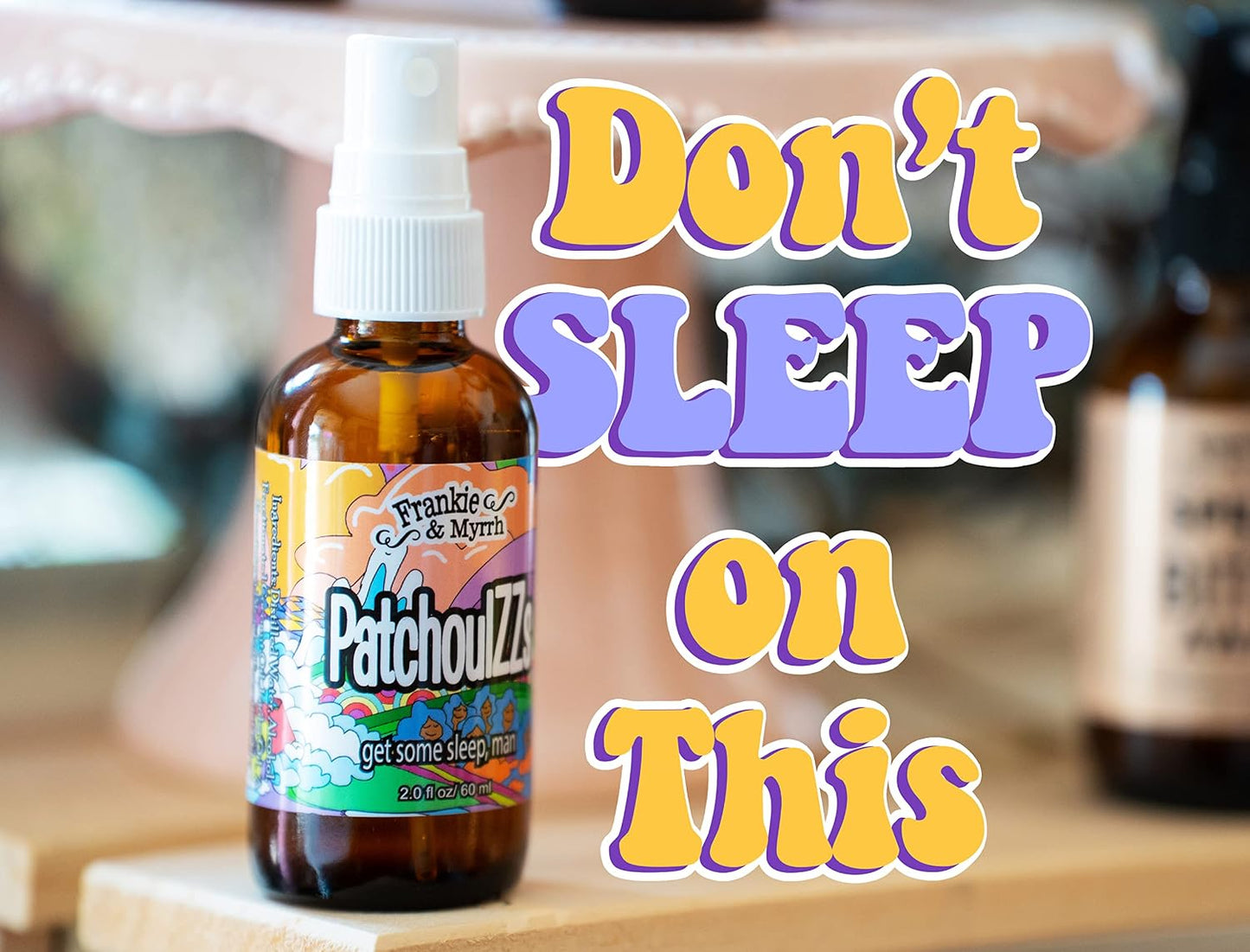 Frankie & Myrrh PatchoulZZs | Patchouli & Lavender Body Spray/Linen/Room Spray | 2 Fl. Oz. Freshwater Mist
