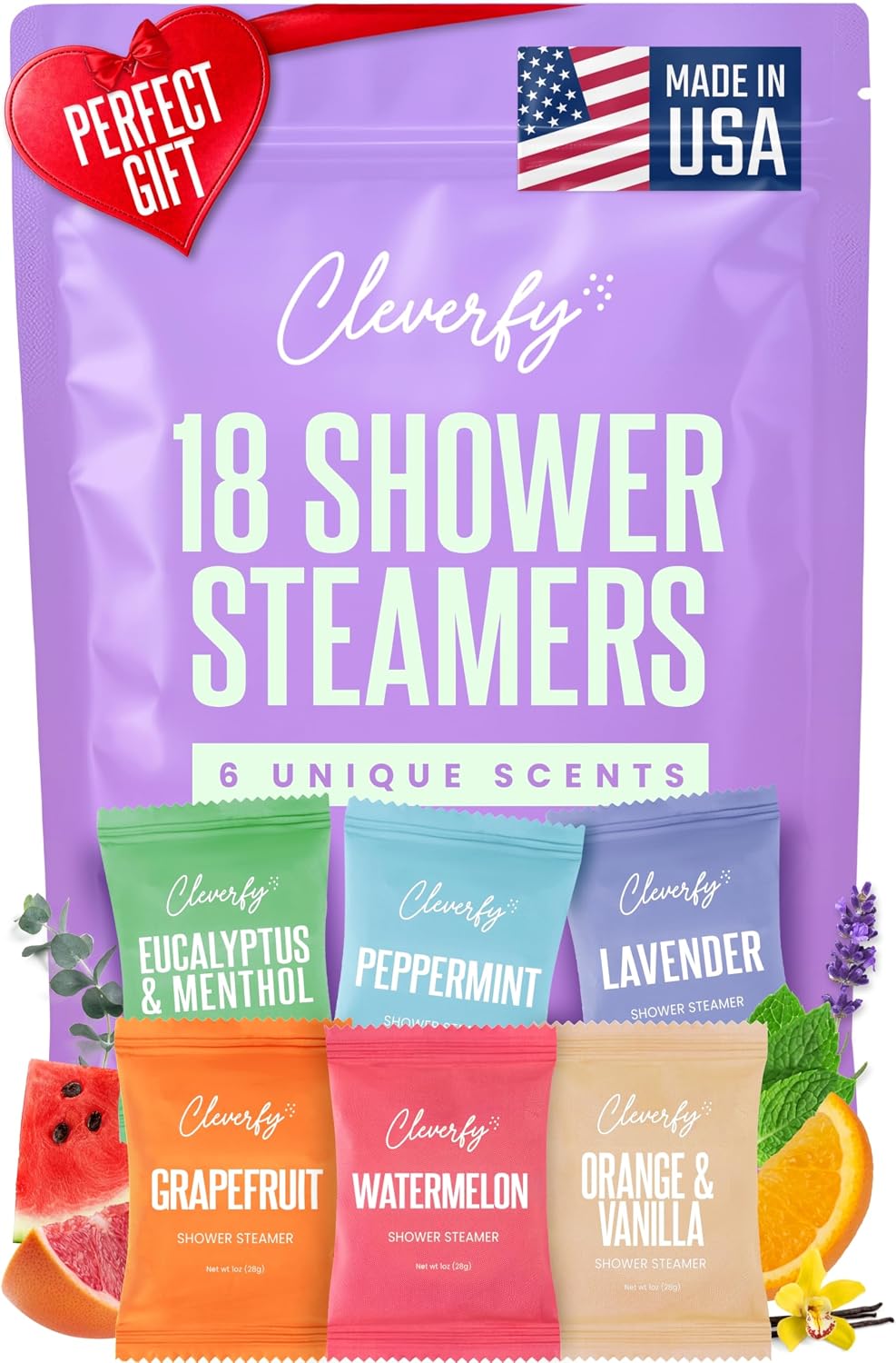 Cleverfy Shower Steamers Aromatherapy for Women and Men – 6 x 18 Pack