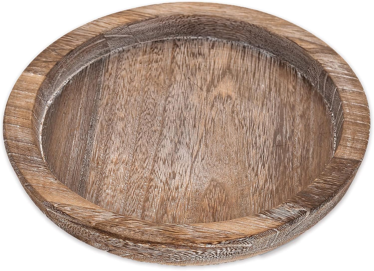 Rustic Wooden Serving Tray - Candle Holder Tray Home Decor, Small Wooden Serving Tray, Round Wood Tray for Coffee Table, Decorative Tray, Centerpiece Table Decorations for Home Decor (8.07 in), Retro