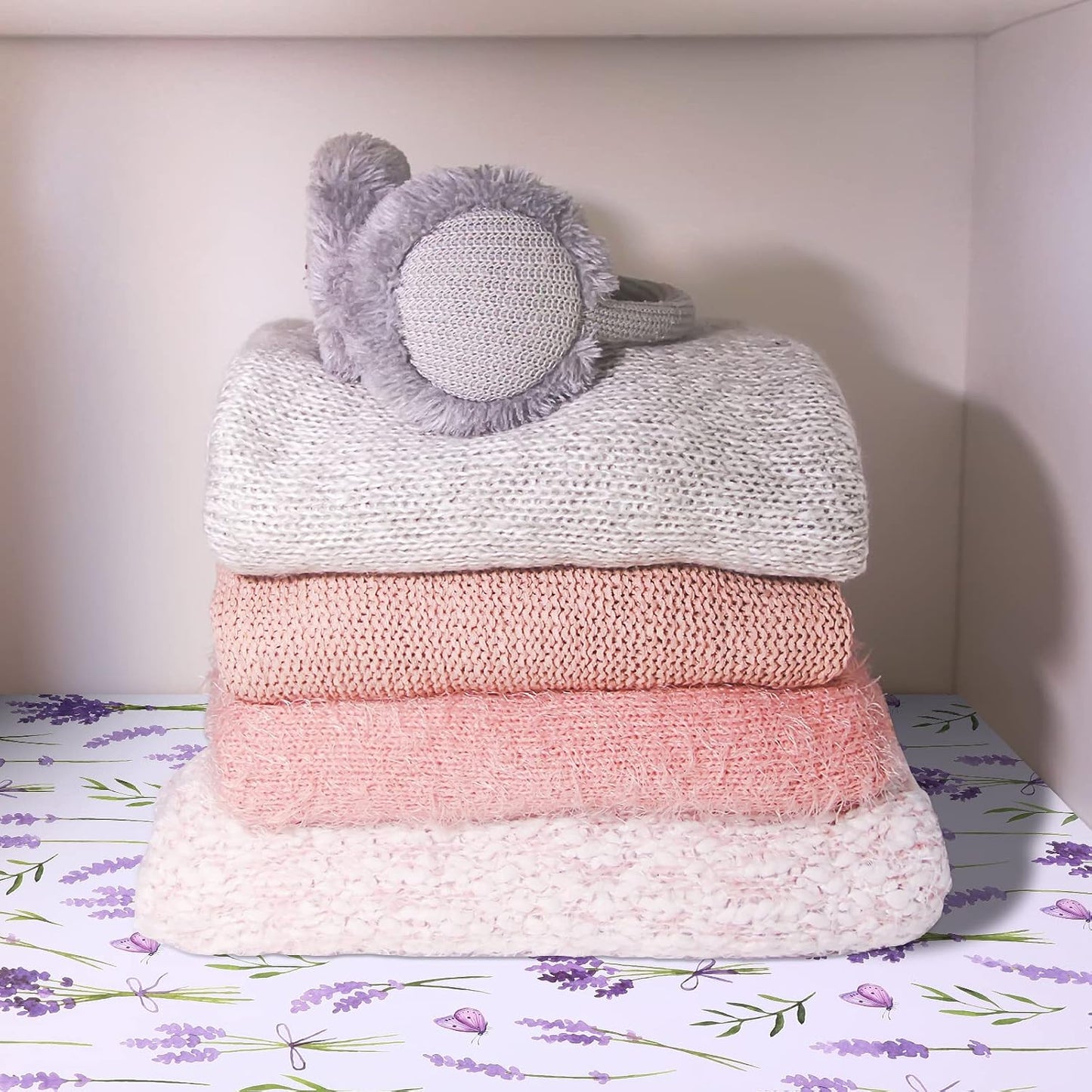 24 Sheets Scented Drawer Liners for Dresser 15.7 x 22.8 Inch Lavender Drawer Paper Non Adhesive Liners Dresser Scented Floral Print Fragrant for Kitchen Cabinet Shelf Closet(Vibrant Style)