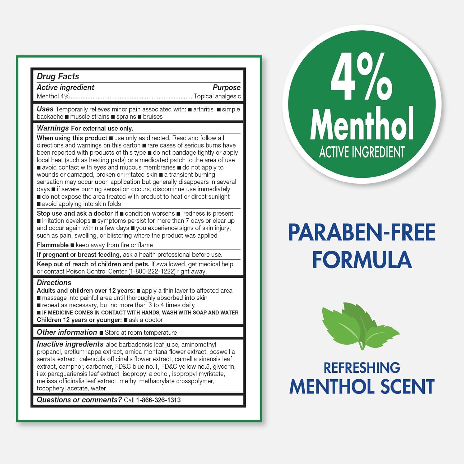 TheraCare 4% Menthol Roll-On | Cold Hot Sensation | Pain Relief Gel | 2.5 oz. 73 mL | Non-Greasy Formula | Immediate Penetrating Action | Topical Analgesic