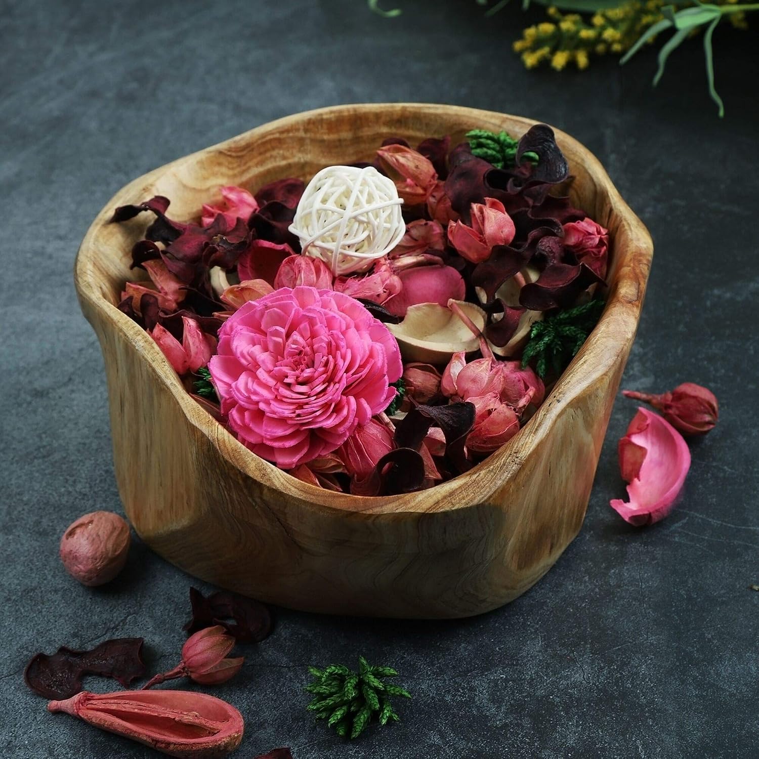 Qingbei Rina Spring Potpourri,Rose Scented Potpourri Bowl Filler Dried Flower,Pink Decorative Popery,Home Fragrance Perfume,Bathroom Decor,9.8 Oz