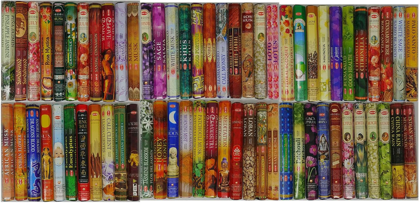 HEM Incense Sticks – 12 Box Variety Pack (240 Sticks Total, 20 Sticks per Box) | Long Lasting Fragrance | Meditation, Relaxation, Yoga, Aromatherapy & Home Fragrance