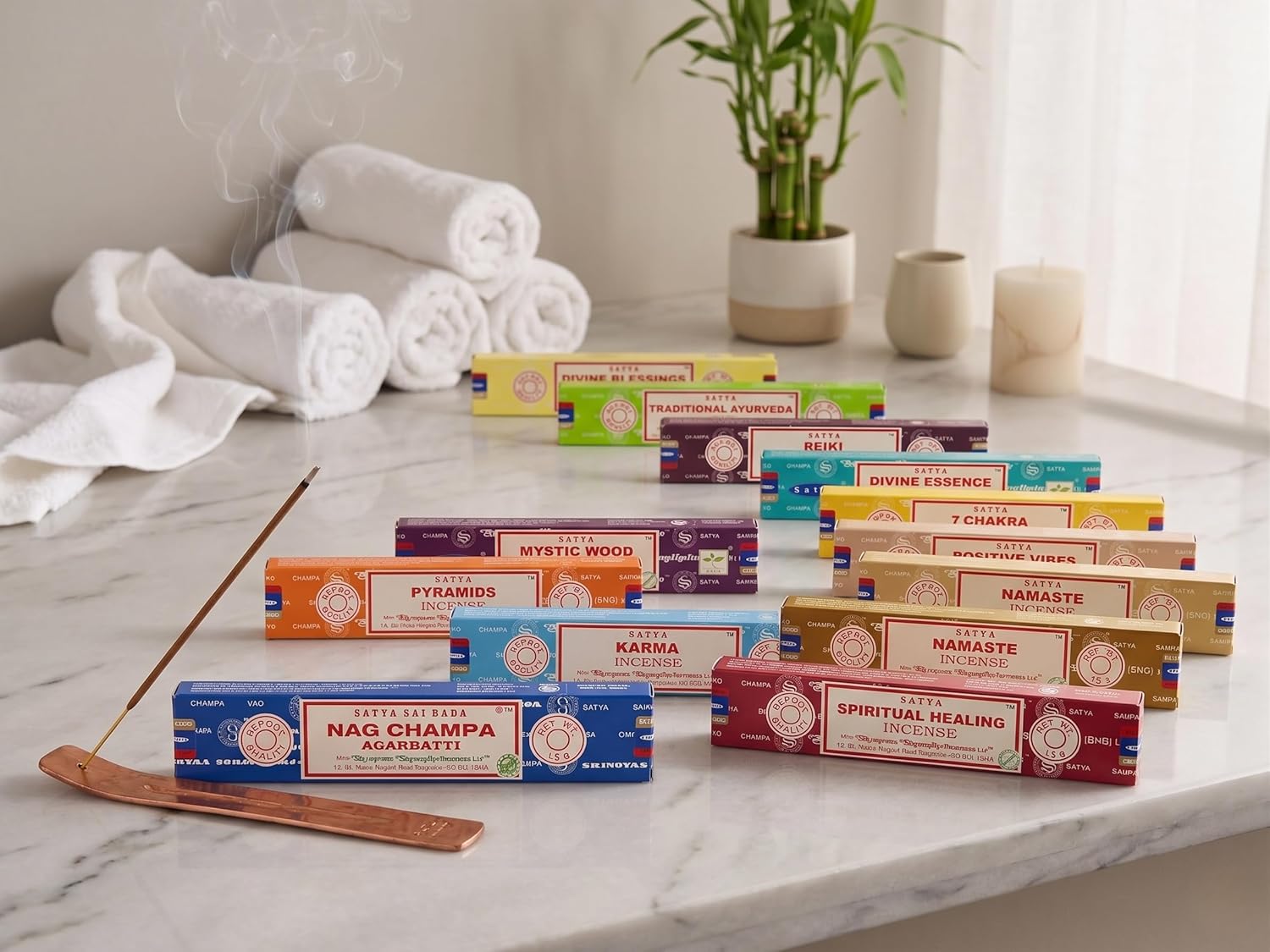 Earth Satya Assorted Natural Masala Incense Sticks – Pack of 12 x 15g (Platinum Mix) | Nag Champa, Chakra, Reiki, Karma, Spiritual Healing & More for Meditation, Puja & Home Fragrance