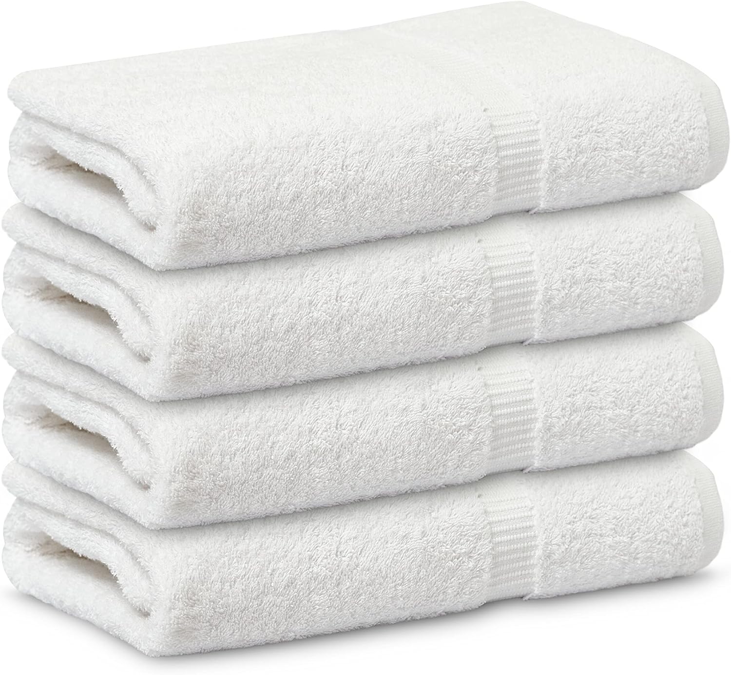 GOLD TEXTILES Premium Bath Towel Set (Pack of 24,27 x 54) 100% Ring-Spun Cotton Towels for Hotel, Spa, Soft and Absorbent (27 x 54, White - 24 Pcs)