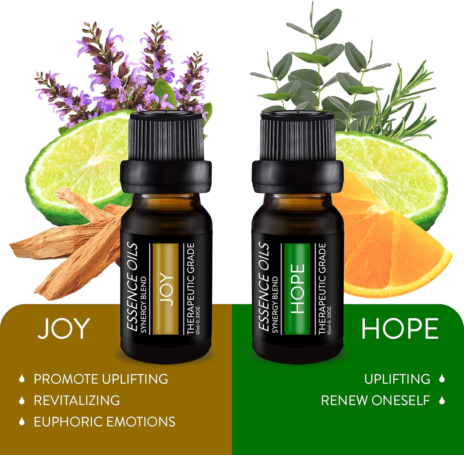 Pure Daily Care Aromatherapy Top 10 Essential Oil Synergy Blend Set – Therapeutic Grade Synergy Oil Blends – Uplift Mind, Body and Spirit – 10 x 10 Ml Blends – No Fillers & No Additives