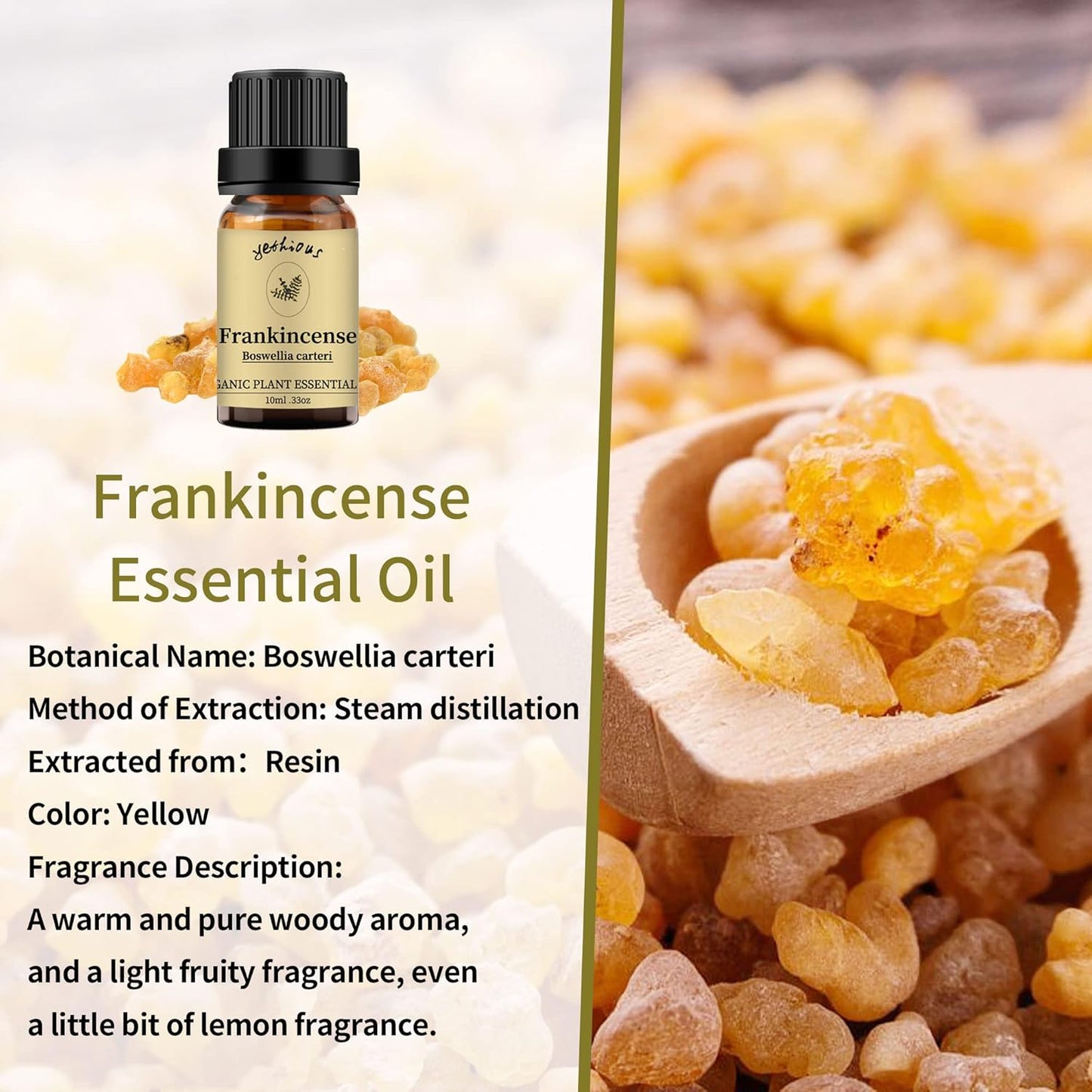 yethious Frankincense Essential Oil for Humidifier 100% Pure Organic Frankincense Aromatherapy Oil Gift Oils 10ml for Massage