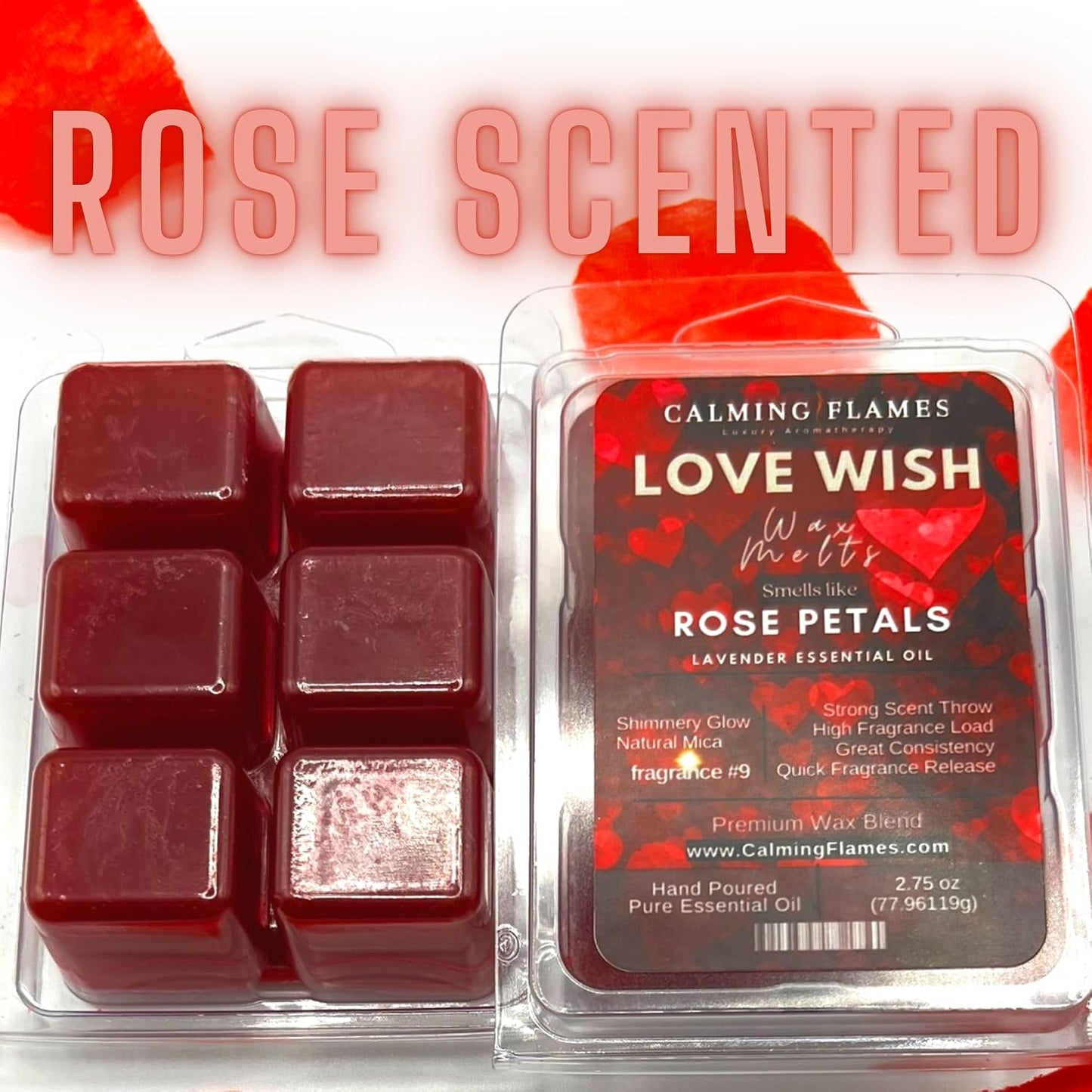 Rose Lavender Wax Melts (2 Pack) | Strong Floral Scent | Long Lasting | Romantic Home Fragrance | Handmade USA