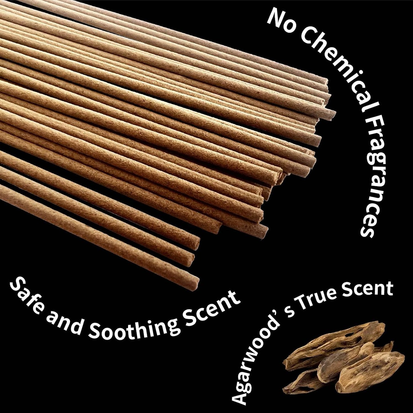 Natural Oud Agarwood Incense Stick Gift Set - Ceramic Incense Holder with Ash Catcher, Indoor Meditation Incense Burner Kit for Home Fragrance & Zen Relaxation