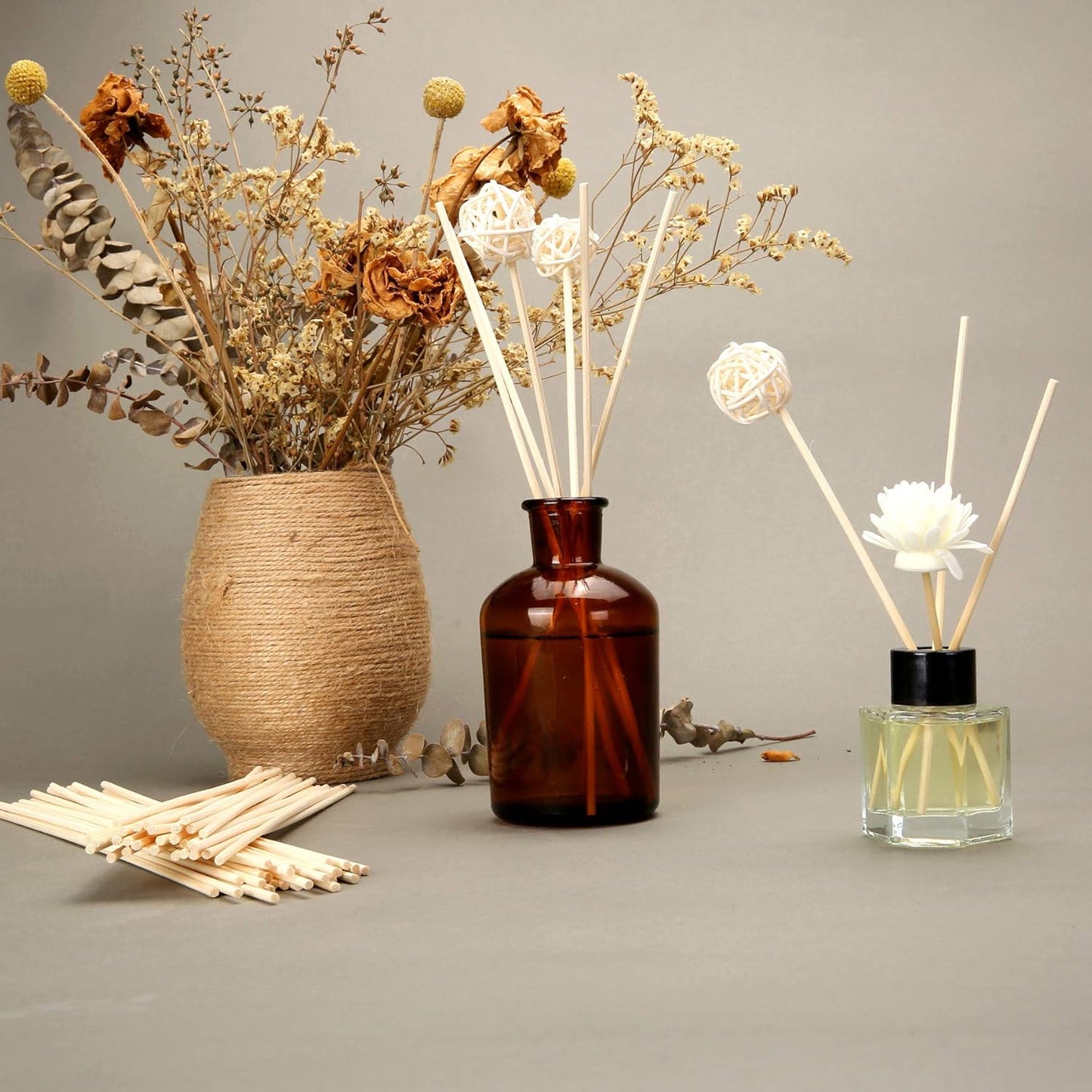 Reed Diffuser Sticks,7.5 Inch Natural Rattan Sticks,Diffuser Refills,Essential Oil Aroma Diffuser Replacements Sticks (Natural Color)