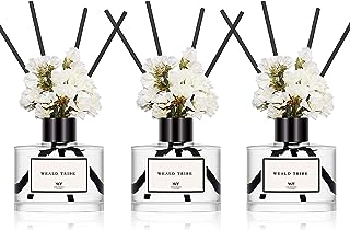 Flower Reed Diffuser Set of 3 for Bathroom Air Fresheners Shelf Decor, Eucalyptus & Lavender/Coconut & Vanilla/Eucalyptus & Mint Scent(1.7 fl oz/Pack) | Sticks Defusers Essential Oils Home Fragrance