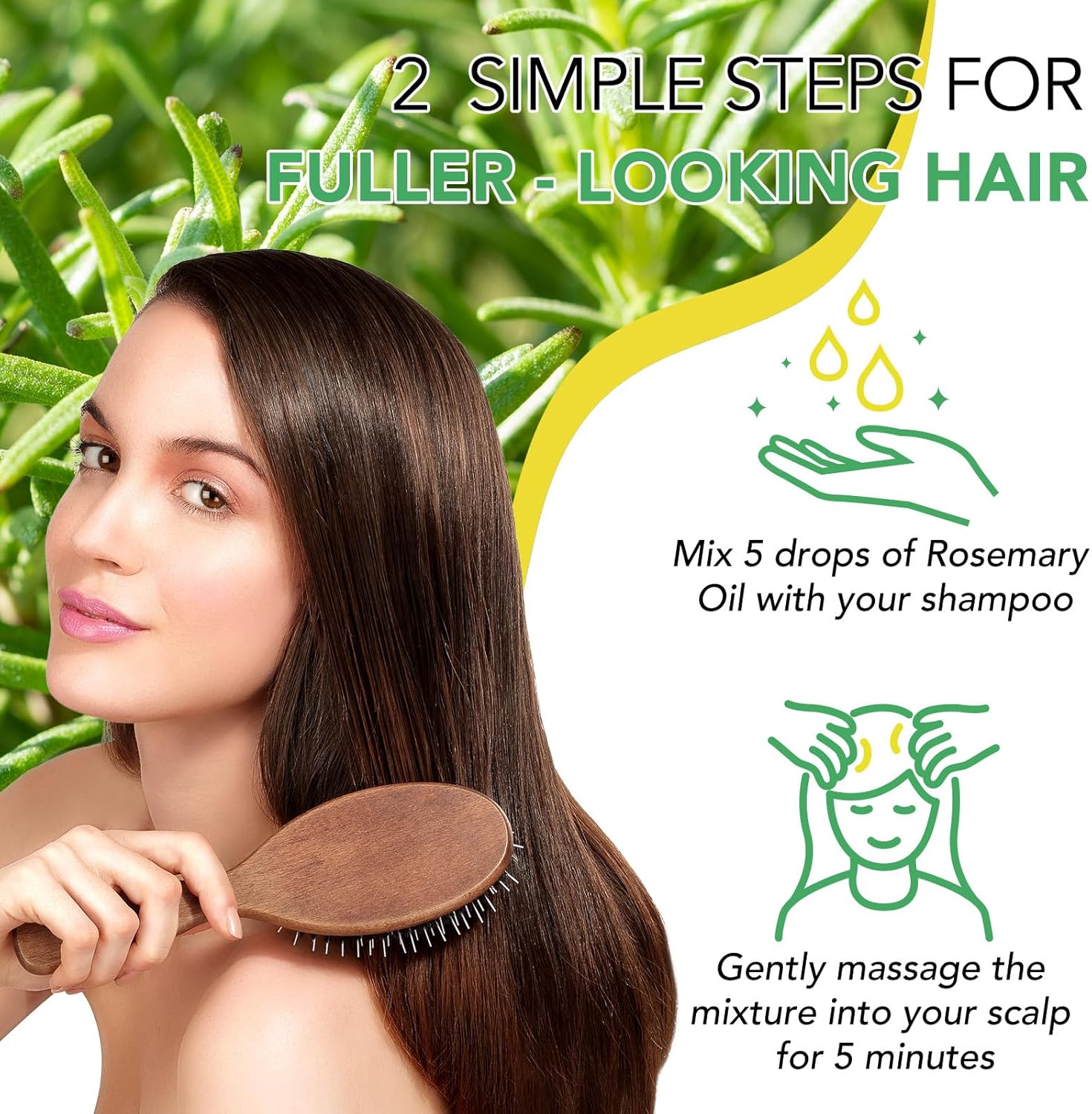 A r b c r n 2 Pack Rosemary Oil for Hair Growth Organic,100% Pure Rosemary Essential Oil for Eyebrow and, colourless