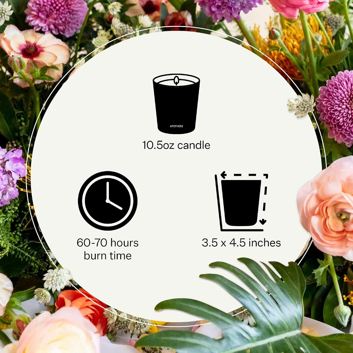 Apotheke Signature Scented Candles for Home, Charcoal Rouge - 10.5 oz - Soy Wax, Non Toxic, Large Jar Black - Luxury Candle Gifts for Women & Men - Birch Wood, Elemi, Damask Rose, and Smoke