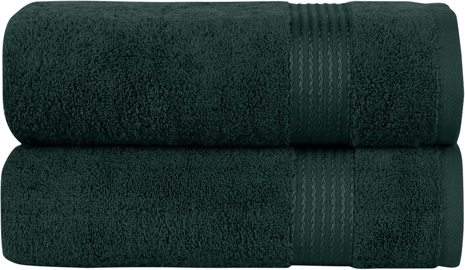 Elegant Comfort Premium Turkish Cotton 2 Pack Bath Towel Set - 27 x 54 inch, Luxurious Hotel Spa Quality 100% Turkish Cotton 2PC Bath Towel Set - Highly Absorbent - Soft Bathroom Towels, Hunter Green