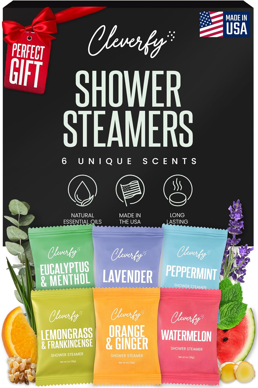 Cleverfy Shower Steamers Aromatherapy - Birthday Gifts for Women, Mom, Wife, Grandma, Her, Best Friend, Daughter, Sister, Teens & Girlfriend - 6 Tablets