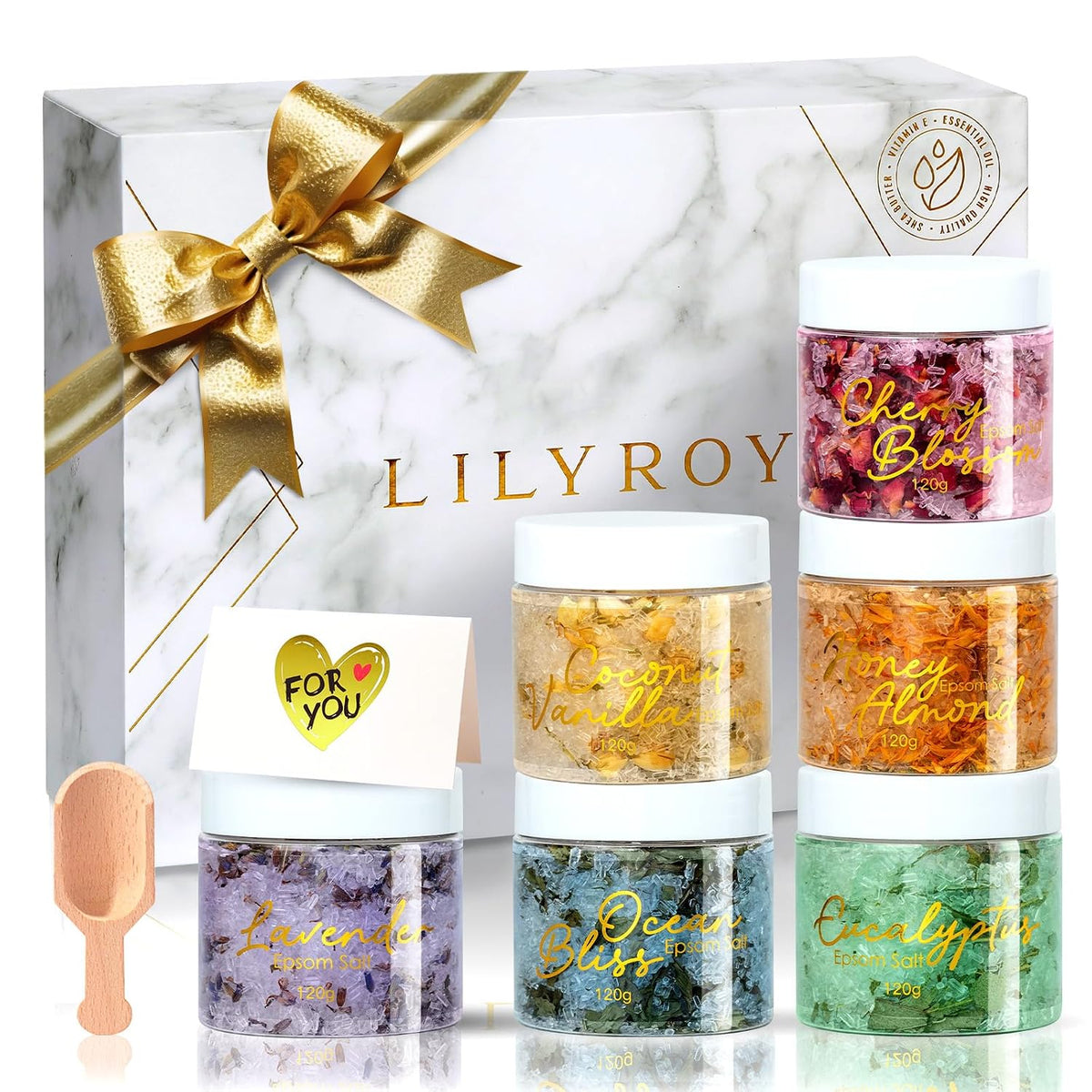 9Pcs Epsom Salt Gift Set, Birthday Gifts, Perfect Spa Gifts for Women &amp; Men