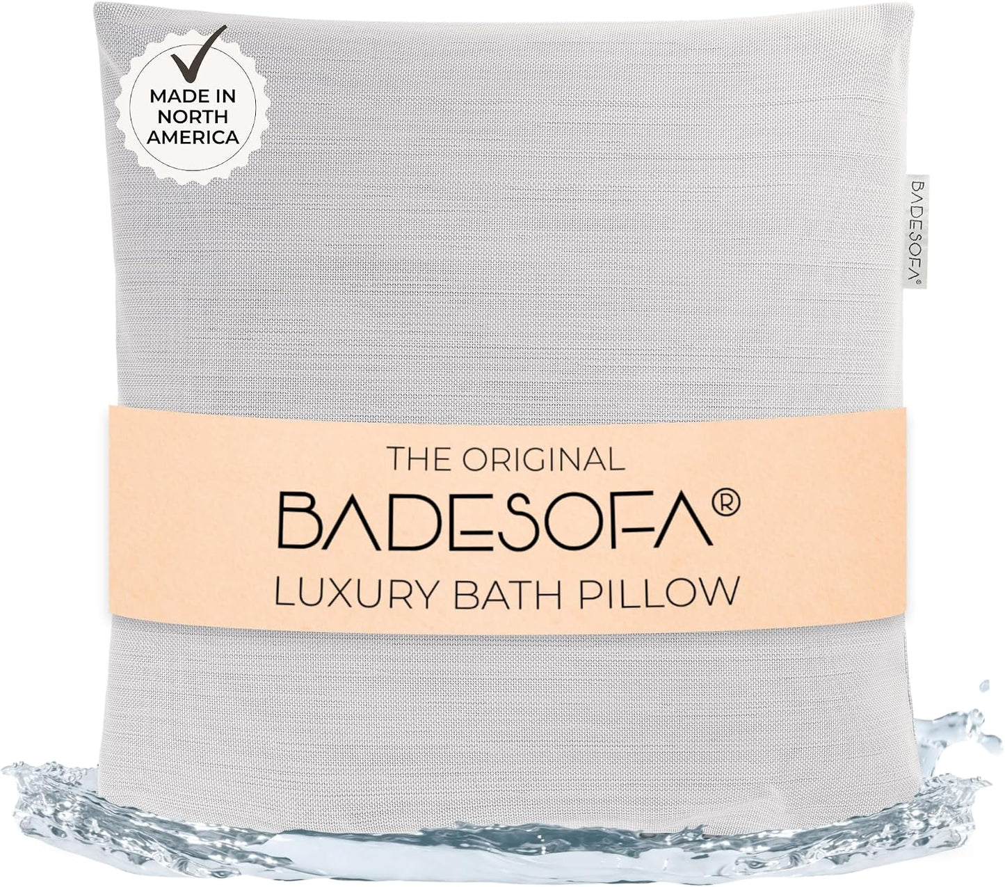 BADESOFA® Luxury Bath Pillow M - Lusciously Soft & Comfortable Tub Pillow for Bathtub - Washable & Quick-Drying Bath Back Pillow - Non-Slip Full Body Tub Pillow - Luxury Spa Cushion in Grey