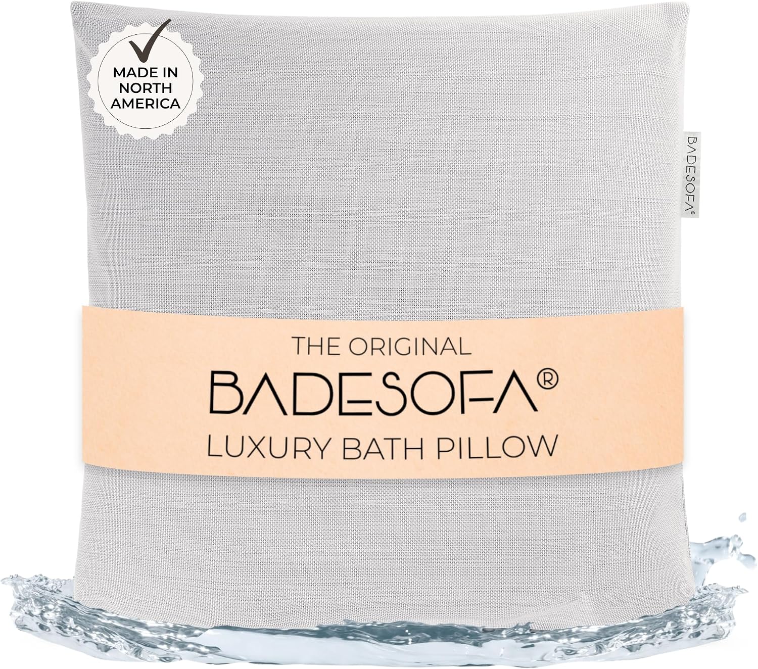BADESOFA® Luxury Bath Pillow M - Lusciously Soft & Comfortable Tub Pillow for Bathtub - Washable & Quick-Drying Bath Back Pillow - Non-Slip Full Body Tub Pillow - Luxury Spa Cushion in Grey